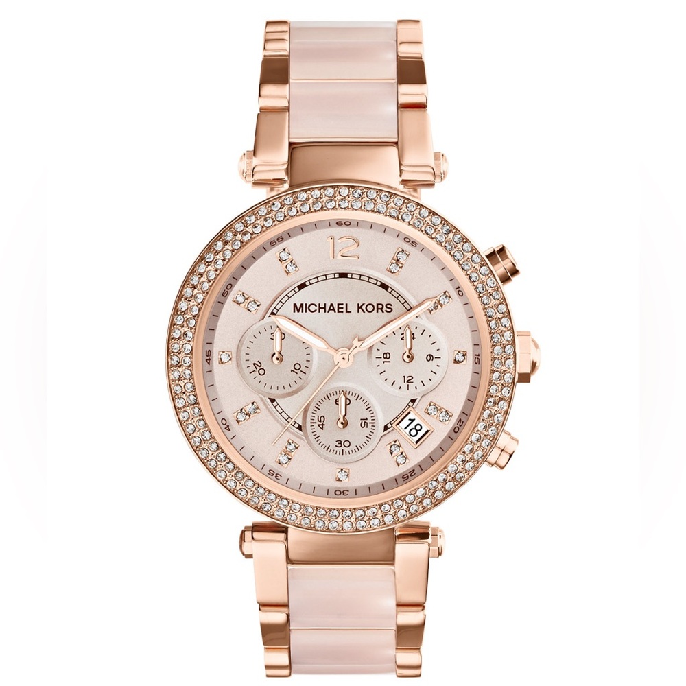 MICHAEL KORS
Parker Rose Gold-Tone Blush Acetate Watch